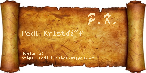 Pedl Kristóf névjegykártya